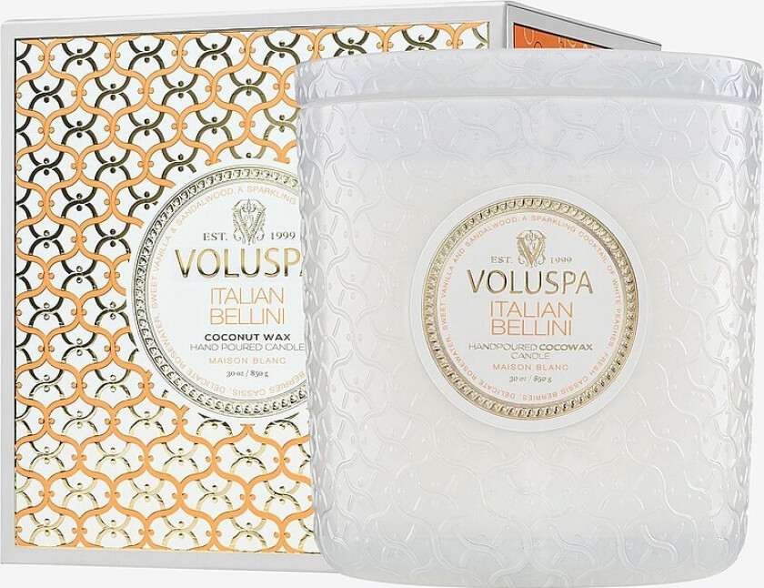Italian Bellini Boxed Luxe Jar Candle 80H - Hvit