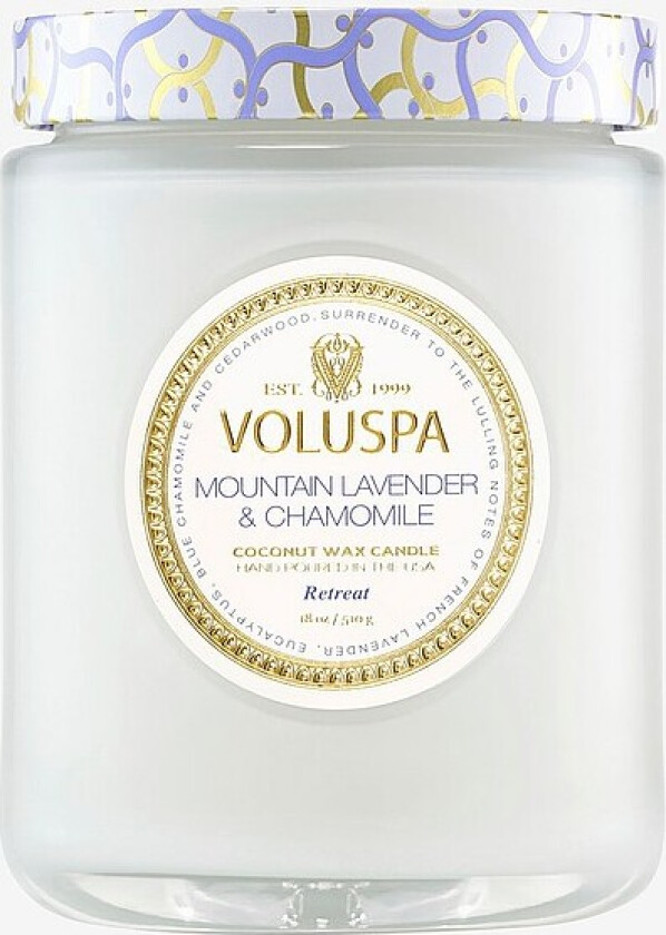 Mountain Lavender & Chamomile Large Glass Jar Candle 100H - Hvit