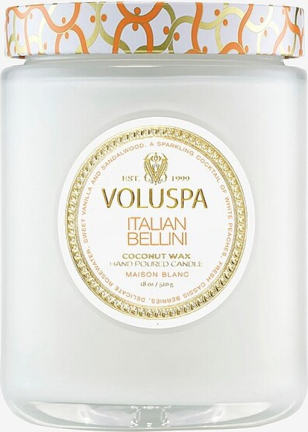 Italian Bellini Large Glass Jar Candle 100H - Hvit