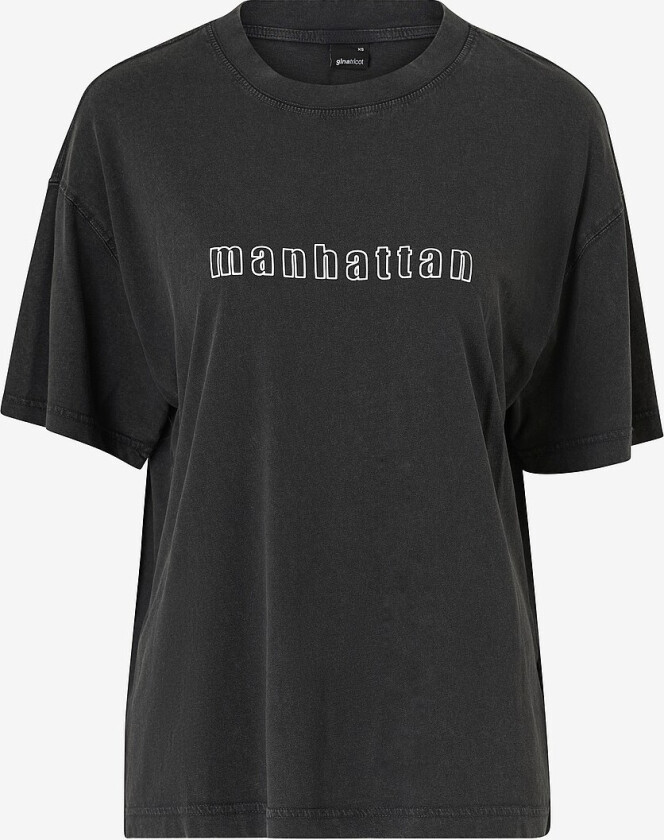 Topp Oversized Printed Tee - Svart