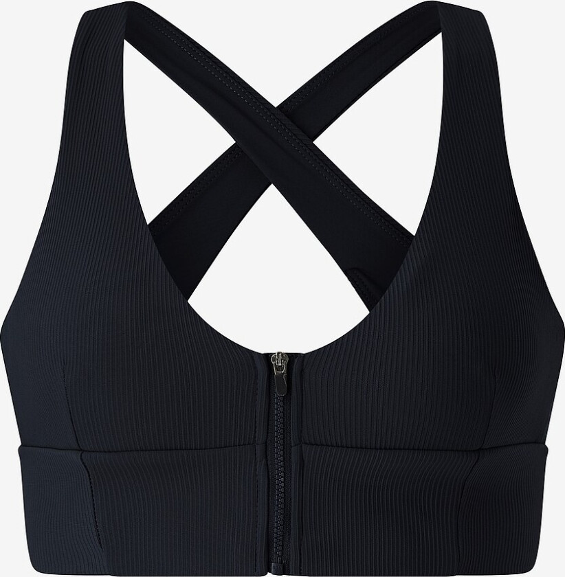 Sports-BH Ribbed Performance Zipped - Svart