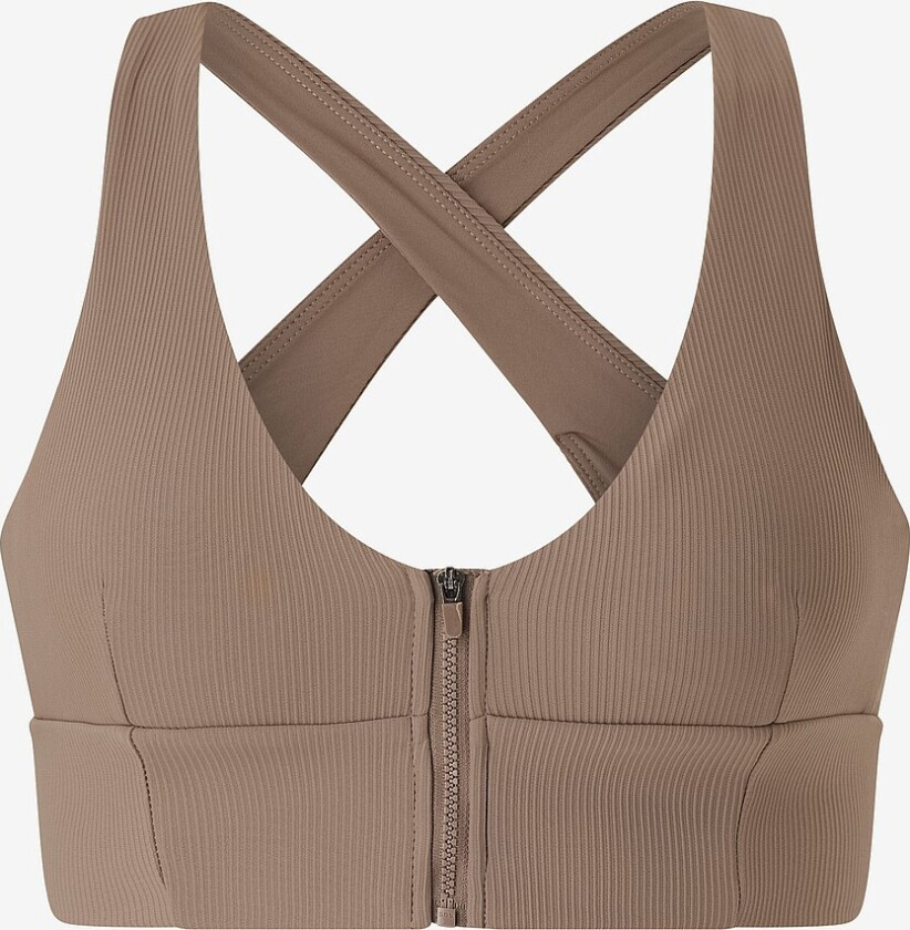 Sports-BH Ribbed Performance Zipped - Brun