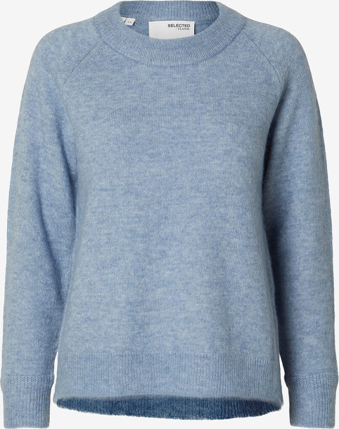 Genser slfLulu LS Knit O-neck - Blå