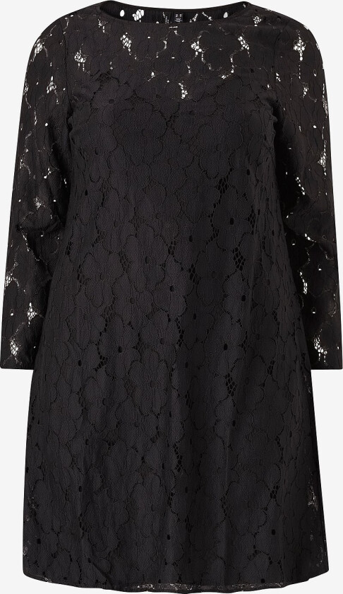 Blondekjole vmCseja LS Short Lace Dress Wvn Curve - Svart