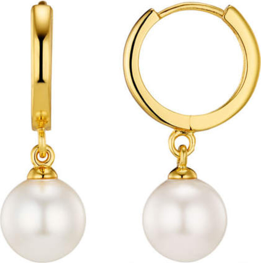 Pearl Drop Huggie Hoops