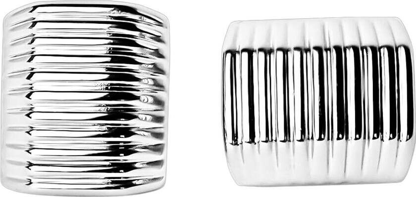 Ribbed Earrings Silver