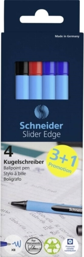 Schneider Kulepenn A:3+1 Kulepenn. Slider Edge 0,7 Mm Flerfarget