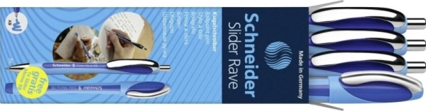 Schneider Skriveinstrumenter Eske 3X Kulepenn Rave + 1X Memo Blå 132574 Kulepenn N/A 1 Stk