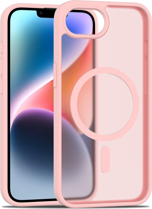 iPhone 16e Matt Hybrid Deksel - MagSafe Kompatibel - Gjennomsiktig / Rosa