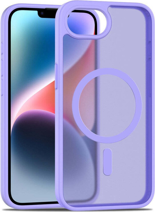 iPhone 16e Matt Hybrid Deksel - MagSafe Kompatibel - Gjennomsiktig / Lilla
