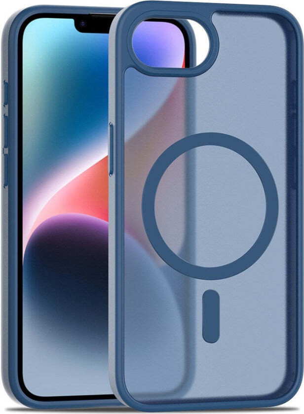 iPhone 16e Matt Hybrid Deksel - MagSafe Kompatibel - Gjennomsiktig / Blå