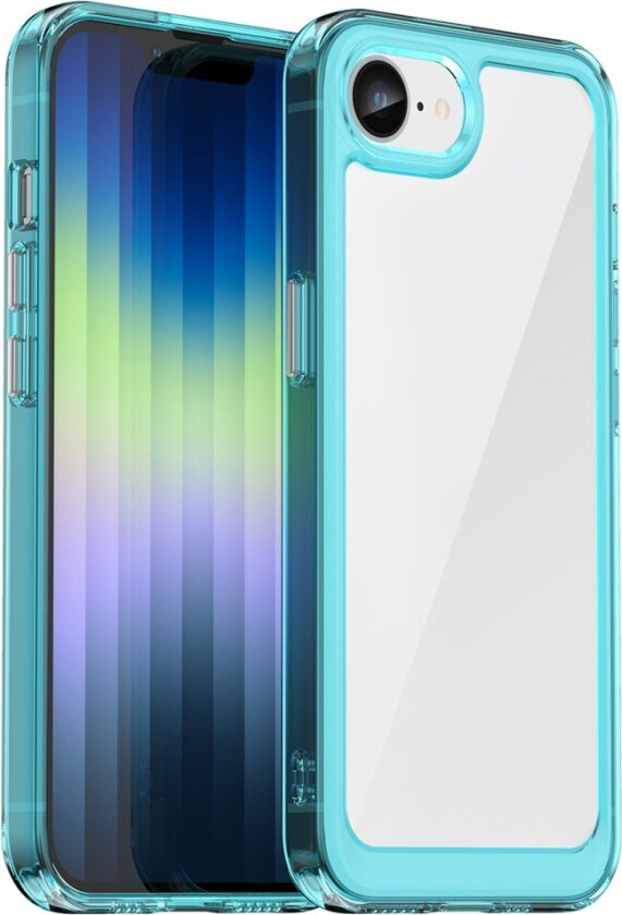 iPhone 16e Hybrid Plast Deksel - Gjennomsiktig / Turkis