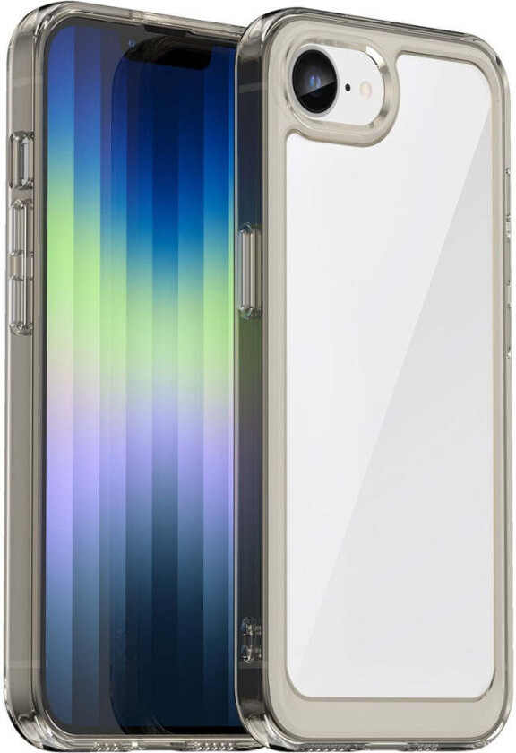 iPhone 16e Hybrid Plast Deksel - Gjennomsiktig / Grå