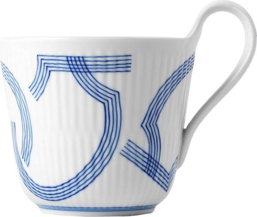Motif høyhankskopp 33 cl blå/hvit