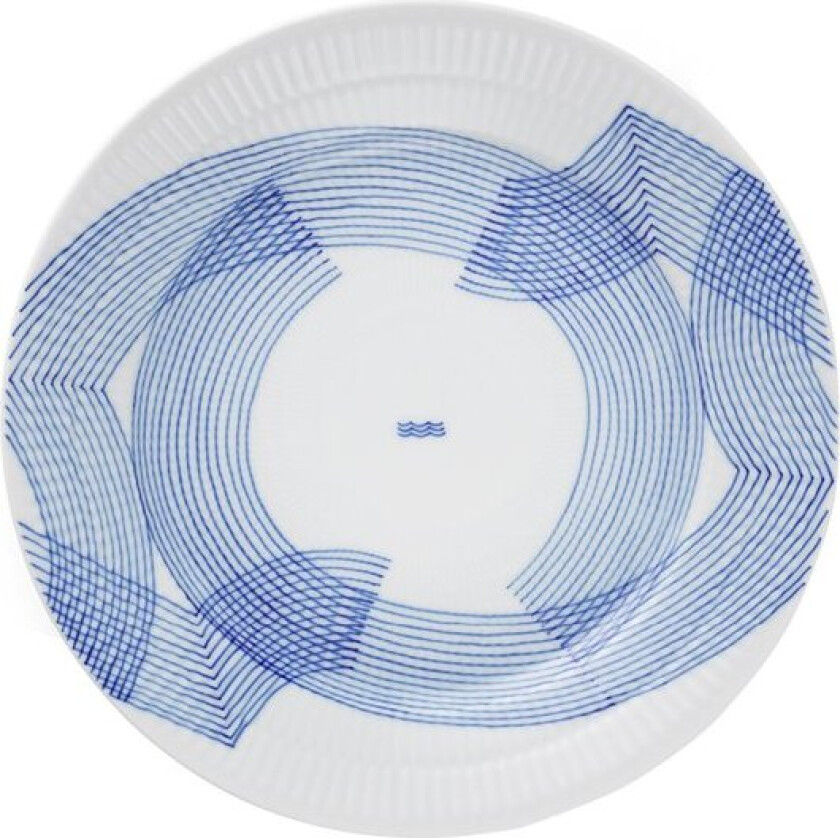 Motif tallerken 22 cm blå/hvit