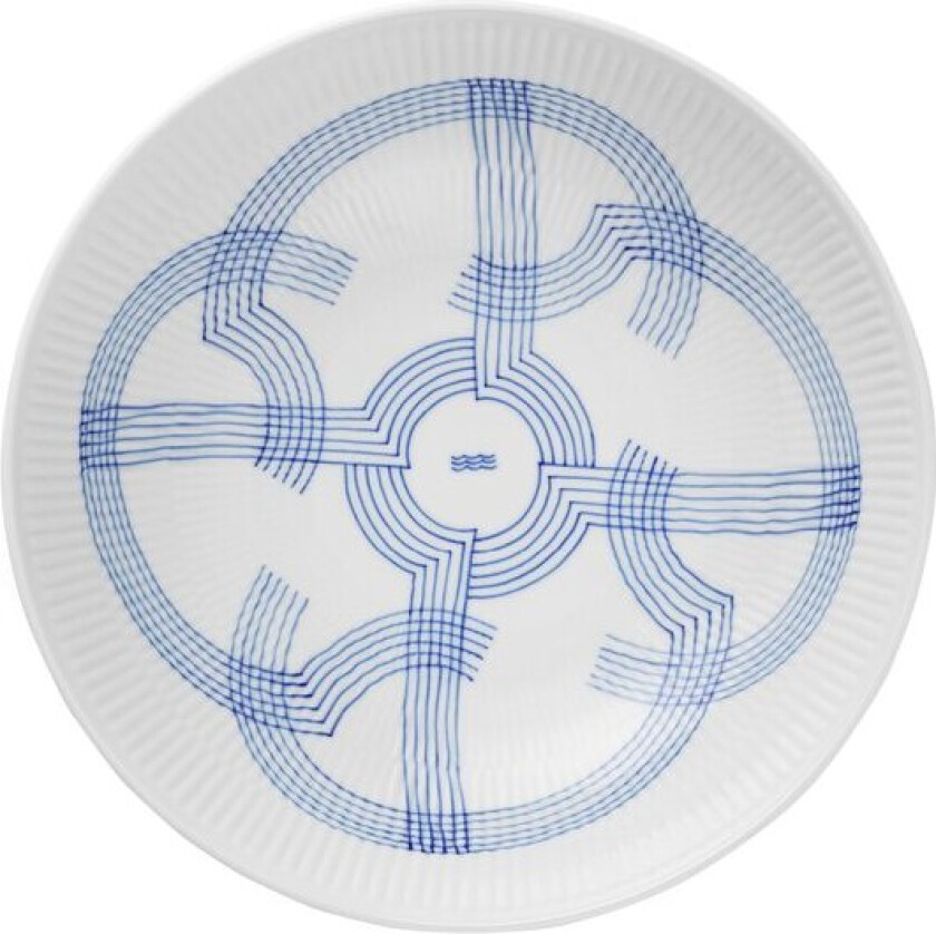 Motif lav skål, 21,5 cm blå/hvit
