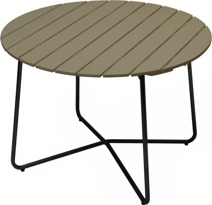 9A spisebord Light green oak-black base, Ø100 cm