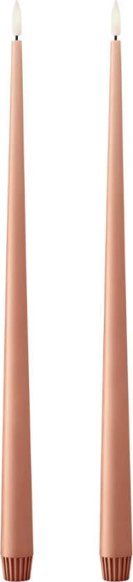 kronelys LED 40 cm 2-pk 20 Rosy caramel