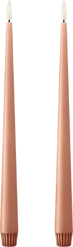 kronelys LED 30 cm 2-pk 20 Rosy caramel