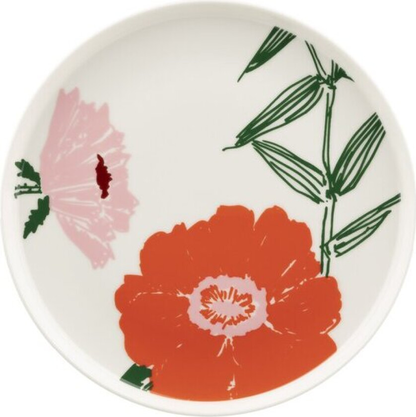 Puutarhakutsut asjett 20 cm hvit/grønn/oransje