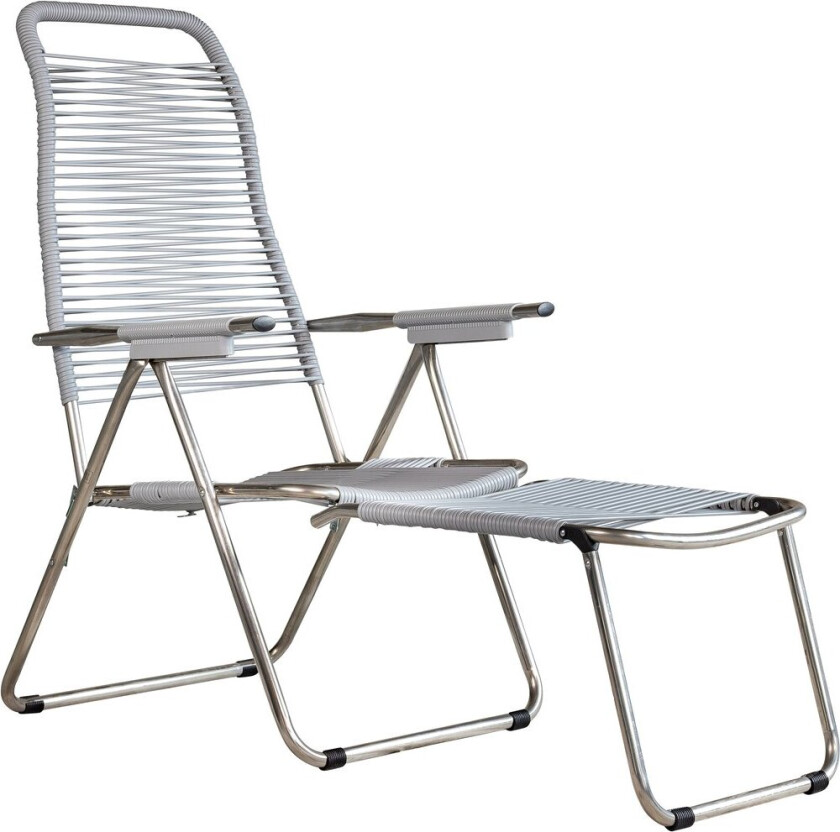 Spaghetti solstol med fotstøtte Grey