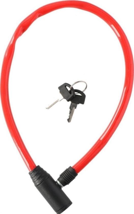 Sykkellås Kabellås 0,4X65cm - Rød