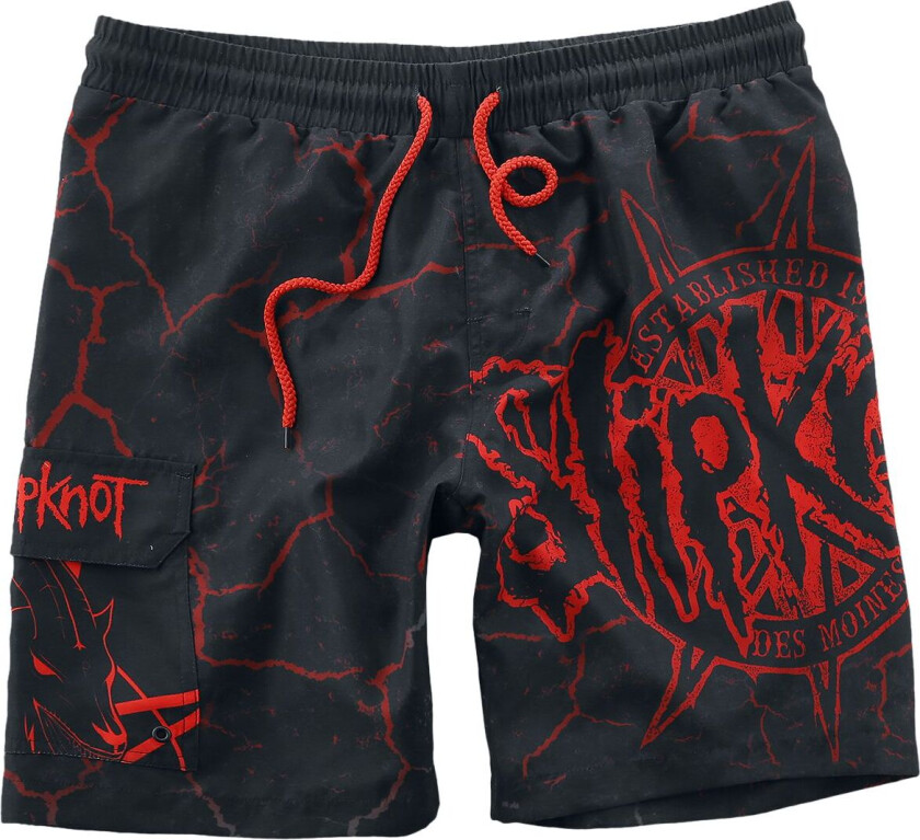 Badeshorts - EMP Signature Collection - M til 3XL - Herrer - svart-rød