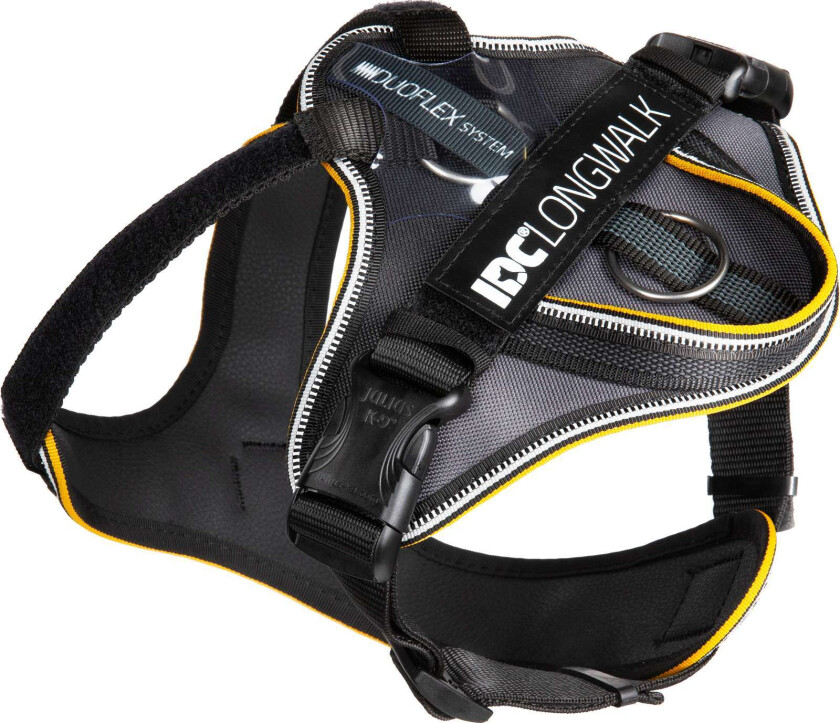 JULIUS-K9 IDC® Longwalk sele - svart/grå - Str L: Brystomfang 66 - 86 cm
