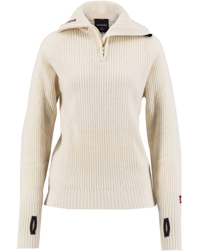 Rav sweater w/zip, ullgenser, unisex Vanilje