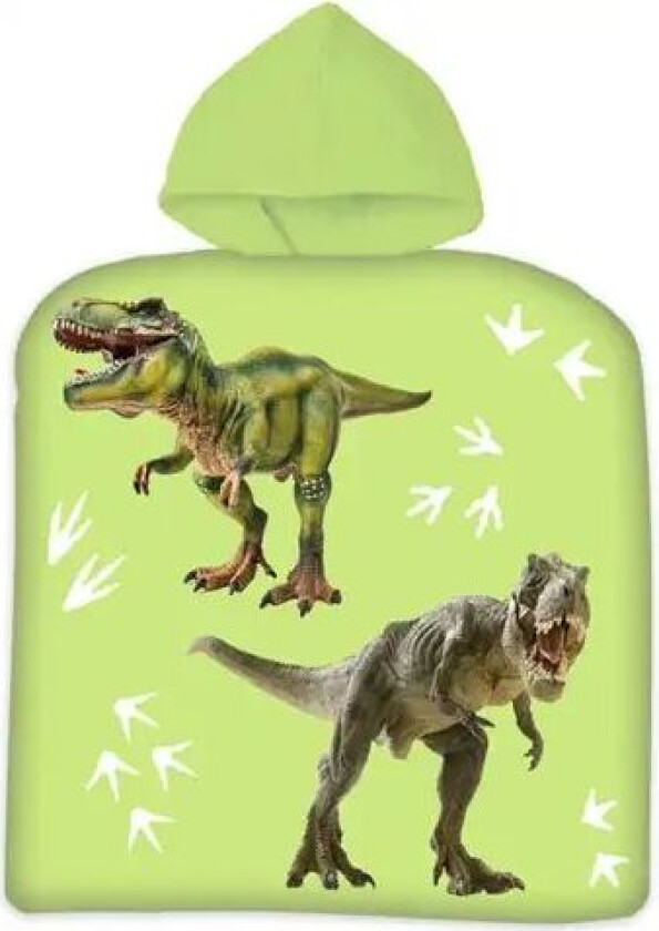 Håndkle poncho til barn - Dinosaurer - 50x100cm - Deilig og myk kvalitet.