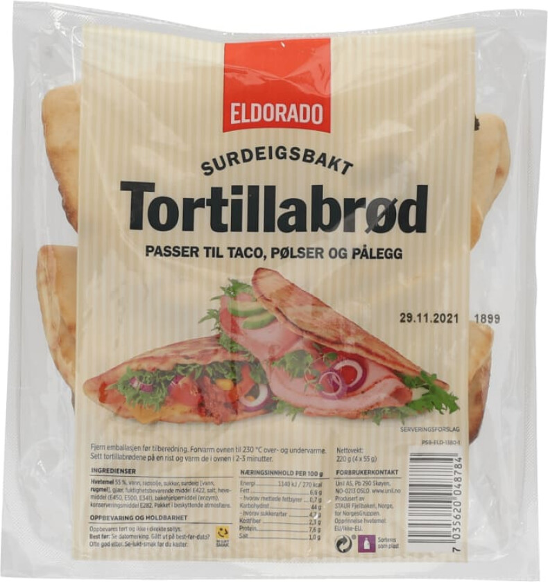 Tortillabrød Hvete 220g