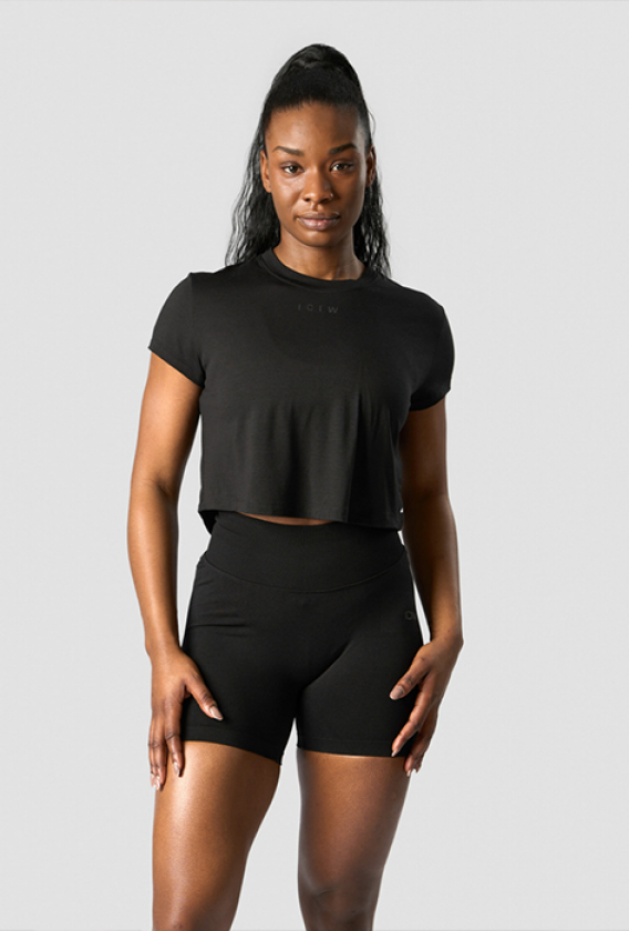 Rush Cropped T-shirt, Black