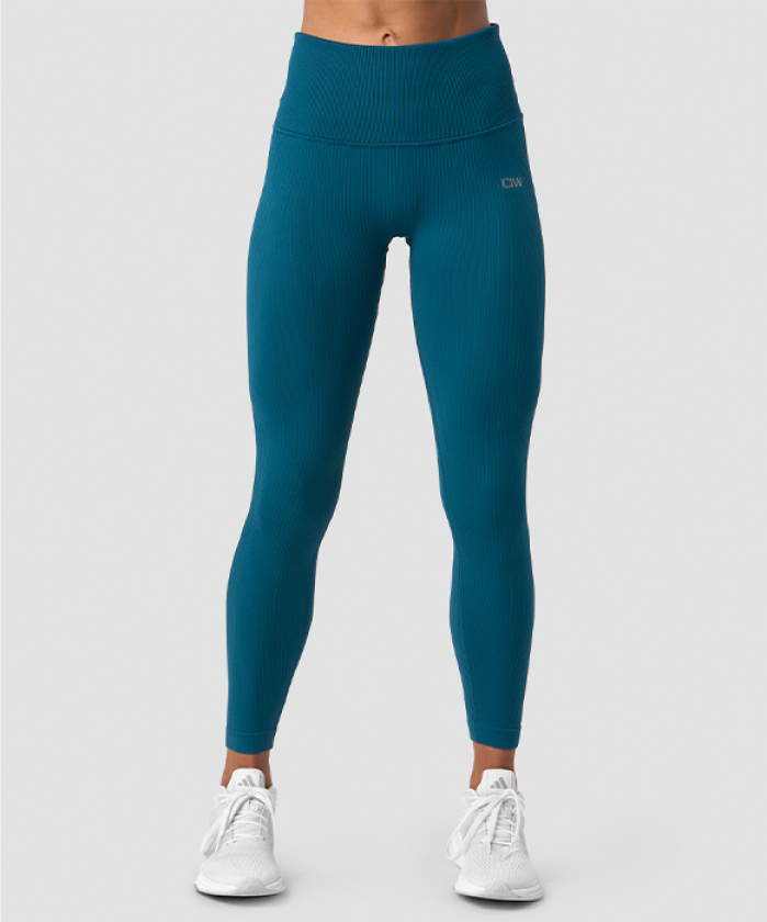 Ribbed Define Seamless Pocket Tights, Teal