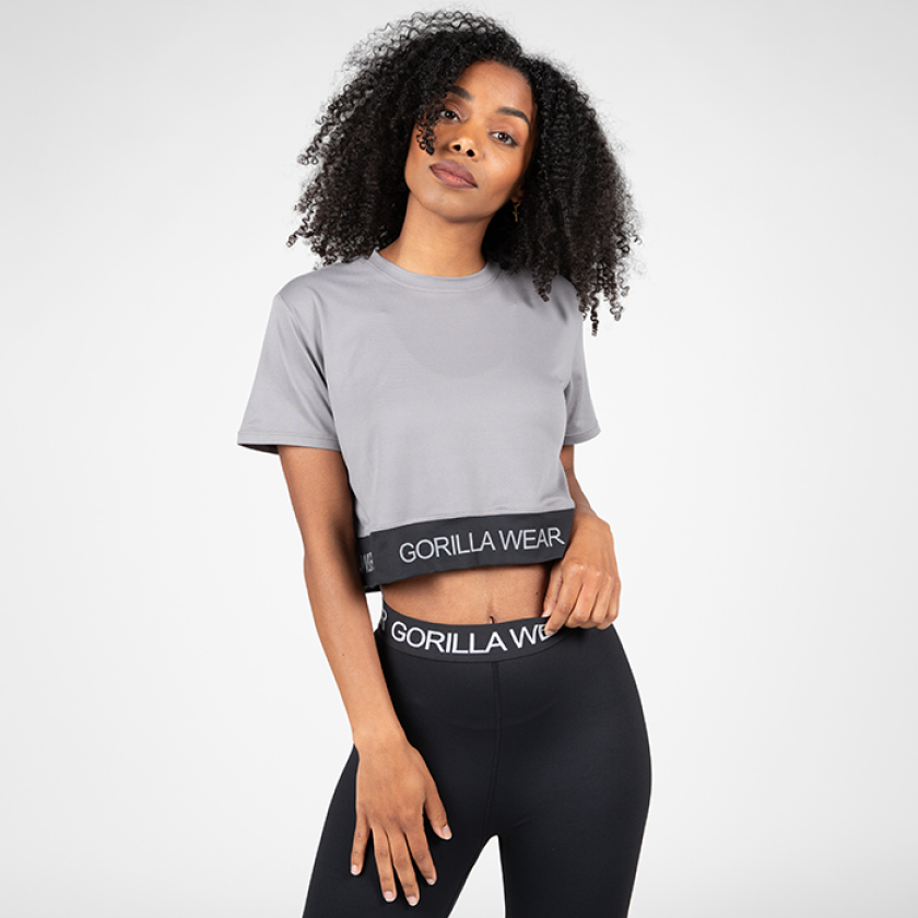 Colby Cropped T-Shirt, Grey