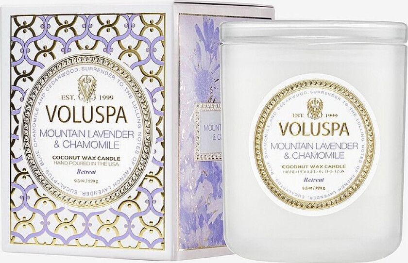 Mountain Lavender & Chamomile Classic Boxed Candle 60H - Hvit