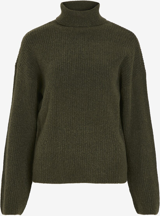 Genser viAmy L/S Roll Neck Knit Pullover - Grønn