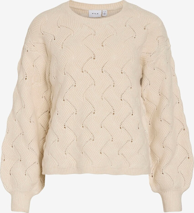 Genser viSulfina New O-neck L/S Knit Top - Grå