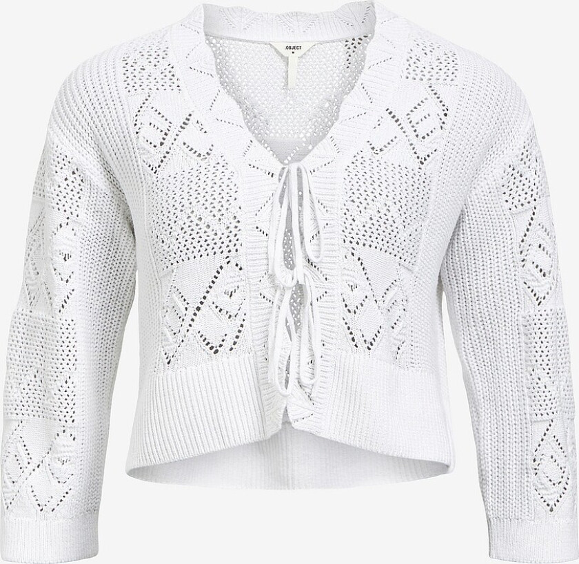 Kardigan objFosia 3/4 Knit 133 - Hvit