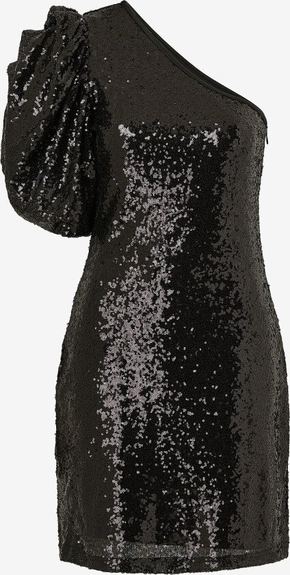 Plajettkjole viSerena One Shoulder Sequin Dress - Svart