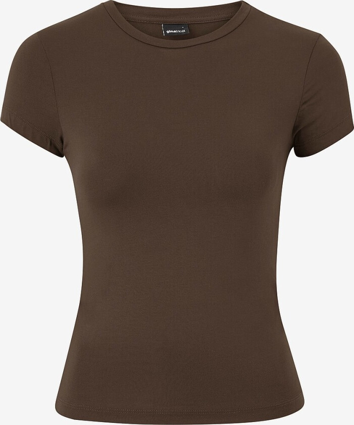 Topp Soft Touch Short Sleeve Top - Brun