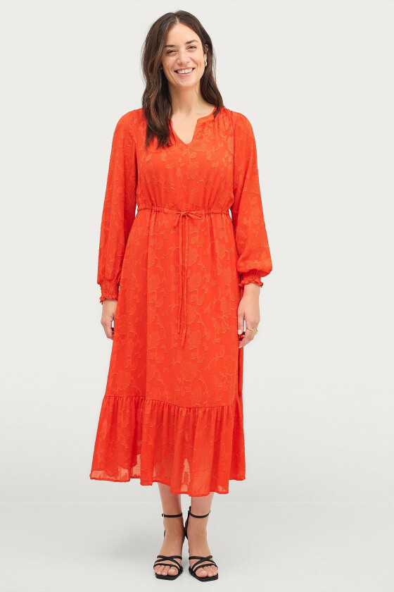 Maxikjole mSally L/S Midi Dress - Orange