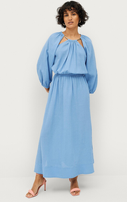 Maxikjole Musselin Dress - Blå