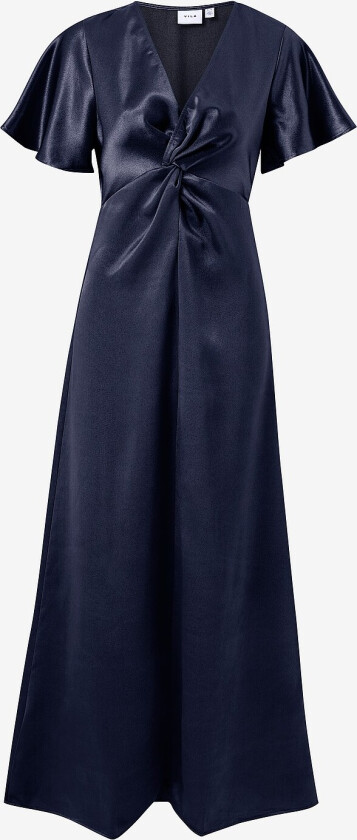 Maxikjole viSittas V-Neck S/S Maxi Dress - Blå
