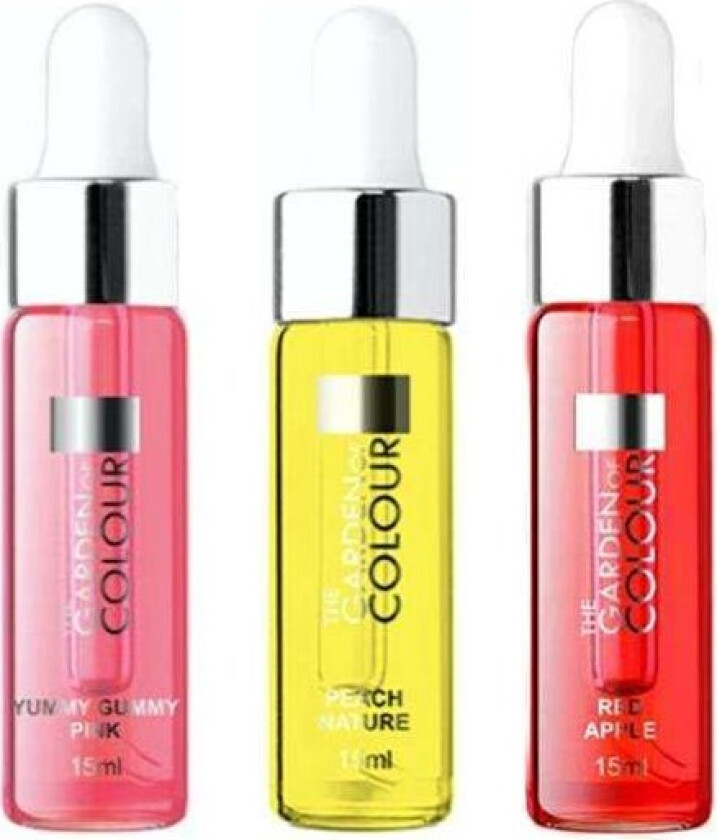 3-pakning - Cuticle oil - Tyggegummi, fersken, eple - 15ml Multicolor