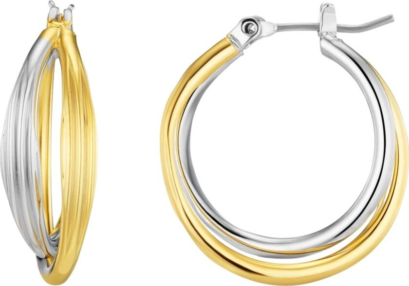 Jewellery Mixed Plate Interlocking Hoop Earrings