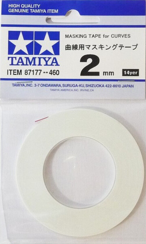 87177 maskeringstape for buede linjer - 2mm x 20m