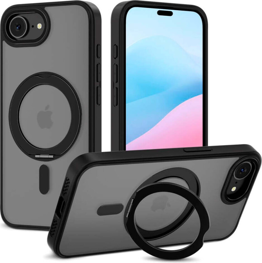 iPhone 16e Tech-Protect MagRing Deksel - MagSafe Kompatibel - Matt Svart