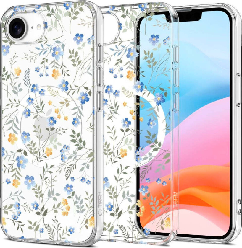 iPhone 16e Tech-Protect FlexAir Fleksibel Plast Deksel - MagSafe Kompatibel - Blomst