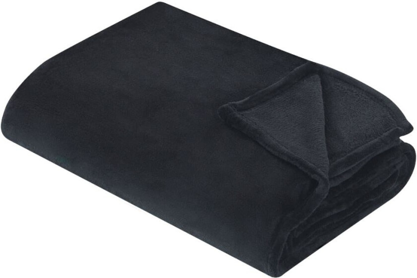 Pledd Svart Polyester 150 x 200 cm Mykt Moderne design Sengeteppe Dekorativt Tilbehør Tekstiler Soverom Stue