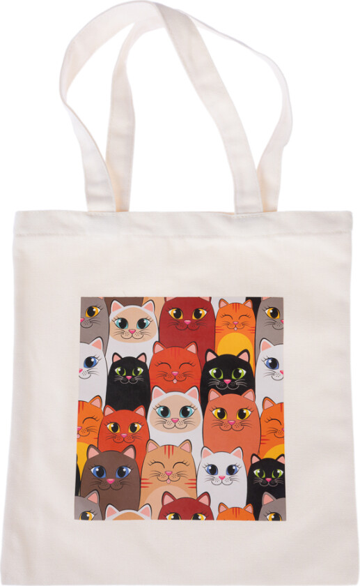 veske i lerret "Smiling Cats" - 1 stk